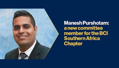 Manesh Purshotam &ndash; a new committee member for the BCI Southern Africa Chapter