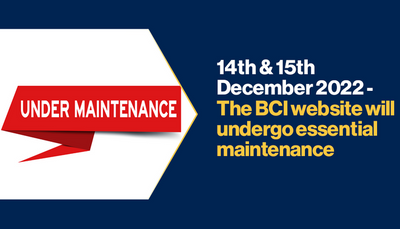 14th &amp; 15th December - The BCI website will undergo essential maintenance