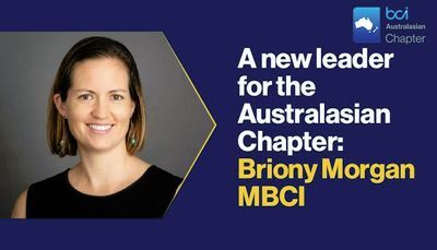 A new leader for the Australasian Chapter: Briony Morgan MBCI