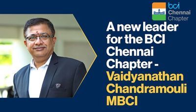 A new leader for the BCI Chennai Chapter - Vaidyanathan Chandramouli MBCI